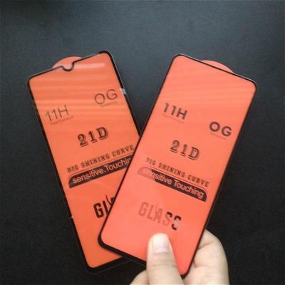 China 21D Super Lower Anti-fingerprint Glass For Redmi Note 7 Pro Tempered Glass For Vivo Y11 Screen Glass Protector for sale