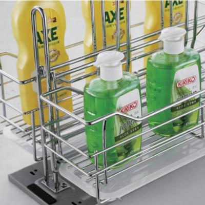 China Sustainable Buffet Sink Under Mount Clear Dishwashing Liquid Detergent Gasoline Drawer Pull Out Slider Wire Storage Basket Rack for sale