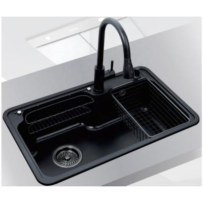 China Without Stone White Sand Quartz Faucet Black Granite Compound Kitchen Under Mount Double Single Undermount Basin Sink Factory Manufacturer for sale