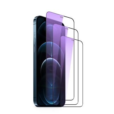 China Mobile Phone Anti-Dust Ray Tempered Glass Screen Protector Anti-blue For iPhone 12 Series for sale