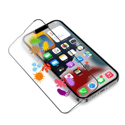 China Anti Microbial Anti Microbial Custom Shape Tempered Glass Screen Protector For iPhone 13 for sale