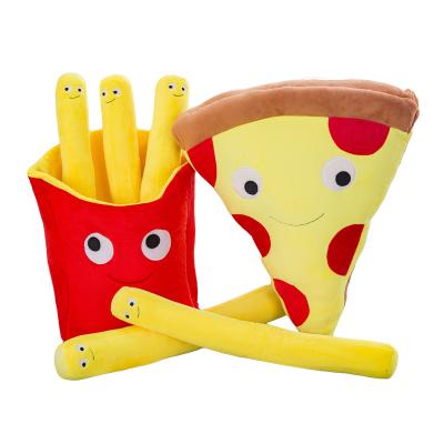 China Creative Anti-static Pillow Plush Pizza French Fries Stuffed Plush Toys Sofa Decoration Kids Toy Fast Food Restaurant Soft Toys for sale