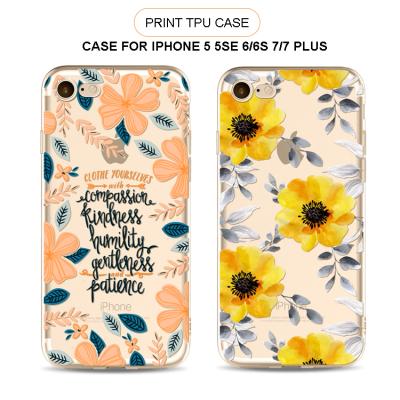 China Protective Case For iPhone 7 Cell Phone Accessories Hot High Quality Custom UV Flower Printed Case For iPhone 7 7plus TPU Case for sale