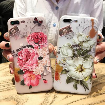 China Printing Design 3D Silicone Phone Case For iPhone 7 Plus , For iPhone 8 Case 6s Flower Case Silicone for sale