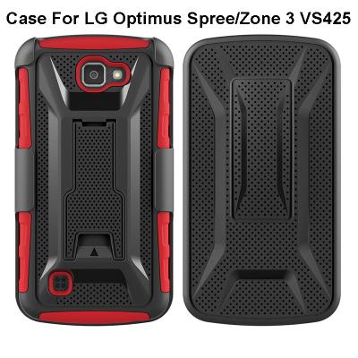 China TPU PC CASE 2018 Mix Color Combo Mobile Phone Case For LG Optimus Party Cases / Zone 3 VS425 Kickstand Cover for sale