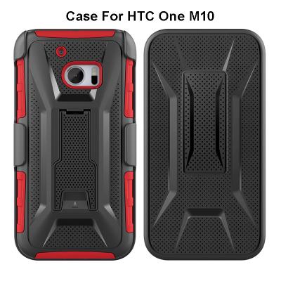 China With Belt Clip Case For HTC ONE M10 2018 Shockproof Phone Back Case For HTC One M10, 12 Colors TPU+PC Kickstand For HTC M10 Case for sale