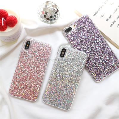 China TPU case Bling silicone cell phone case for iphone 6 plus , glitter tpu phone case for iPhone X 8 7 plus for sale