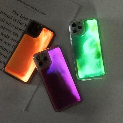 China Best Selling Liquid TPU Glitter CASE Neon Sand Liquid Case For Cellphone Max Luminous iPhone xs Neon Glitter Phone Case Shell For iPhone 11 Pro Max for sale