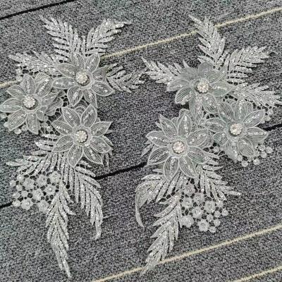 China Vintage 3D Floral Supplies Patch For Apparel Or Dress , Decoration Embroidery Appliques 3D Flower Applique Patch for sale