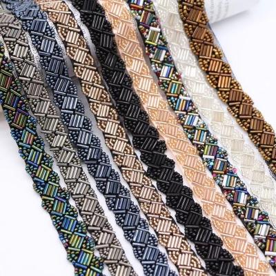 China Handmade Beaded Embroidery 3d Lace Trim Workable For Girl Dress for sale