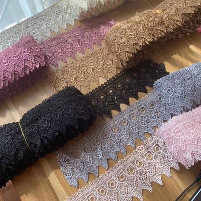 China Sustainable 9cm Vintage Embroidered Lace Trim For Veils, Lace Border For Veil, Flower Lace Trim Border Lace Trim for sale