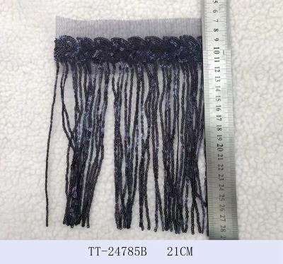 China Fashionable Hologram Sequin Strip For Dance Broadway Performance Costumes Sequin Tassel Fringe for sale