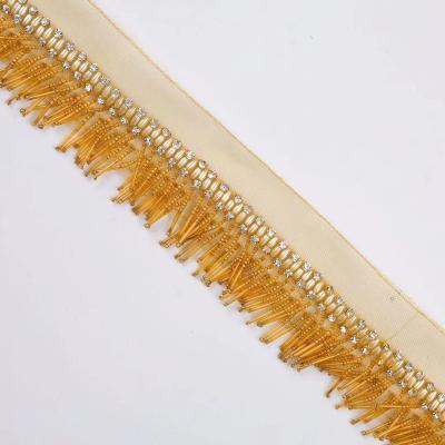 China 4cm in fashion. Home Decor, Lamps, Glass Seed Bugle Trimming Dancing Costume Beaded Fringe Trim for sale