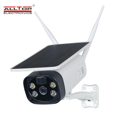 China Newest Small Siren ALLTOP High Efficient Solar Battery Powered Outdoor Wireless IP CCTV Camera 4G 1080P Security for sale