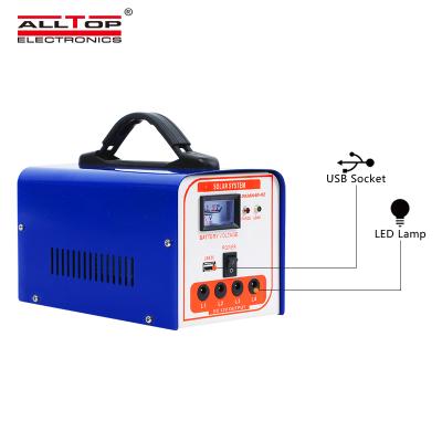 China ALLTOP Hot Selling Home Solar Power System Lighting 40w Portable Off Grid Mini Solar Power System With Bulb for sale