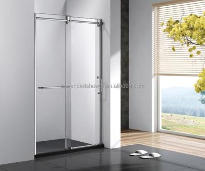 China Sliding Modern Interior Frosted Toilet Bathroom Aluminum Sliding Glass Door for sale