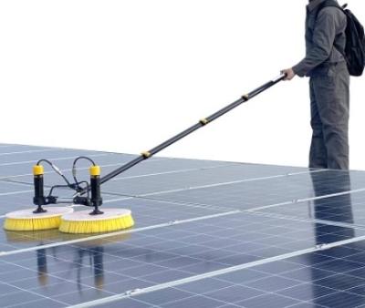 China Solar Photovoltaic Panel Assembly Equipment Roof Water Cleaning Brush 7.5m Lithium Battery Nylon Double Head for sale