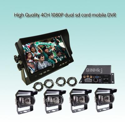 China High Quality 4CH 1080P dual sd card mobile DVR for sale