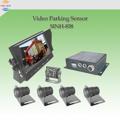 China Fire Truck Parking Sensor Monitor System 7 Inch Monitor Backup Reverse Camera with 8 Sensor for sale