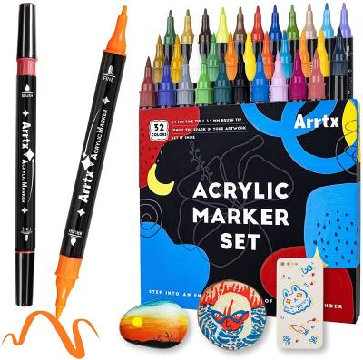 China Bright Colors Arrtx Acrylic Paint Parks 32Colors To Paint Markers For Stone Wooden Easter Egg, Slices Ceramic Pumpkin Decorating Kit for sale