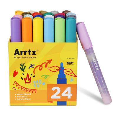 China Arrtx Hot Selling Bright Colors Acrylic Pens Water Based Medium Tip Acrylic Painter Marker Pens Set for sale