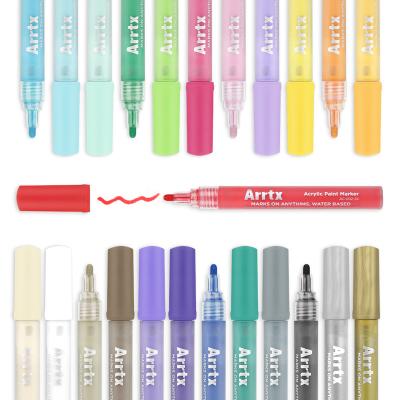 China Arrtx Bright Colors Acrylic Paint Marker Water Based Acrylic Paint Pens 24 Vibrant Colors Acrylic Markers For Rock Painting for sale