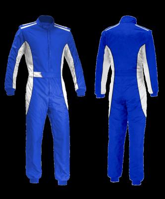 China Breathable polyester fiber fabric, the new airy and breathable solid color adult kart racing suit for sale