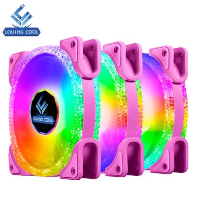 China Computer Case Crystal Diamond Auto Cooling Led Computer Projector Music Light Three Sheet Shaped For PC Fan 120Mm RGB for sale