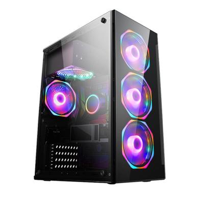 China With Fan 2021 New Design Power PC Case Gabinetet PC Game Hardware Gaming Computer Case and Towers for sale