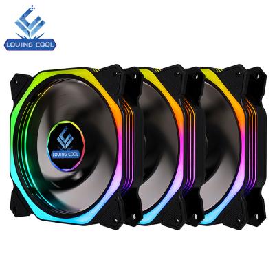 China Computer Case LOVINGCOOL Computer ARGB Fan 120mm Fan with ARGB Controller Remote for AURA Sync Motherboard for sale