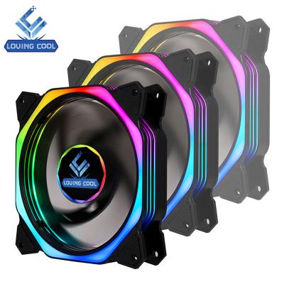 China Large 12V 6PIN RGB Computer Cooling Computer Case Air Volume CPU Cooler Fan RGB LED Lights Fan For Gaming PC Case for sale