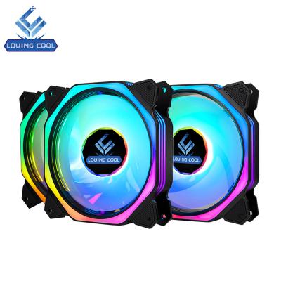 China Low Noise Computer Case LOVINGCOOL CPU 12V ARGB Fan ARGB 120mm Computer RGB Fan with Controller Remote Set for sale