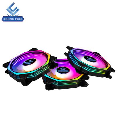 China Computer Case Magnet Cool Fan Control 120mm RGB Remote Case Computer Heatsink Hub Set for sale