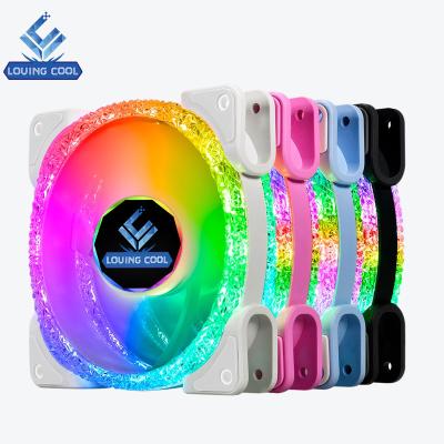 China Computer Case Magnet Fan Cooler RGB 120mm Comput Fan Cooler With RGB LED Lights Case Fans for sale