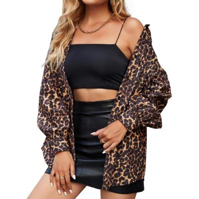 China 2021 New Arrivals Breathable Clothing Woman Loose Coat Printed Yellow Leopard for sale