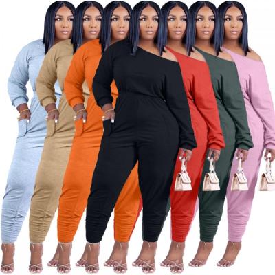 China 681313 Fall 2021 Long Sleeve Solid Color Breathable Casual Overalls Women for sale