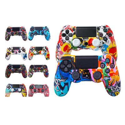 China Rubber Silicone Soft Gel Case Cover For Ps4/ps4 Pro/ps4 Silm Controller Skin Protection Case For 4 Gamepad for sale