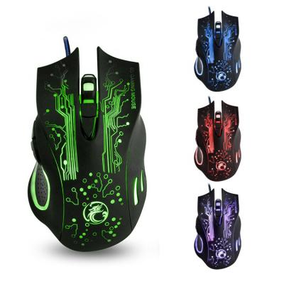 China Ergonomic Metal Backlight Wired Silent Gaming Optical Mouse X9 Mause For PC Laptop Computer for sale