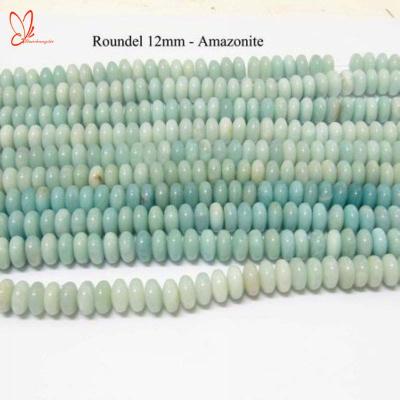 China Polished Natural Stone Amazonite Abacus Roundell Beads Spacer Beads Rondelle Beads For Jewelry Making for sale