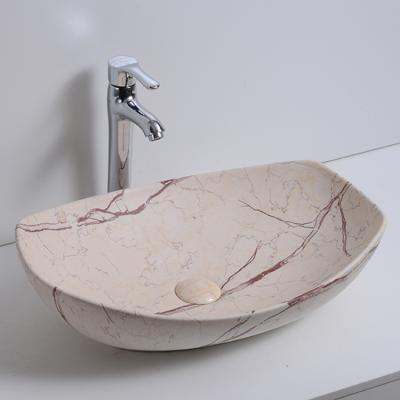 China Traditional/Farmhouse/European/Asian Marble Bathroom Vanity Sink CUPC Sink Basin Countertop Mounted Ceramic Bathroom Sink for sale