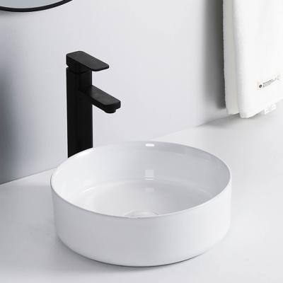 China Rustic Industrial Mid Century Lavatory Coastal Minimalist High End Ceramic Countertop Mounted CE CUPC White Modern Bathroom Vessel Basin Eco-Friendly Sink For Hotel for sale