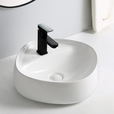 China European/Modern/Commercial/Japanese Ceramic Smooth Basin Basin Art White Modern Bathroom Basin Art Countertop Mounted Bathroom Vanity Basin CE CUPC Sink for sale