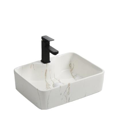 China Wholesale Small Bathroom Modern White Hand Wash Sink Ceramic Eco-friendly Marble Art Basin CE CUPC Countertops for sale