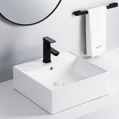 China CE Modern Hot Selling OEM Sink Countertop Basin Luxury Simple Square Bathroom Art Basin For Hotel for sale