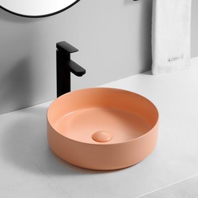 China EUROPEAN 9514CM-015 Art Matte Orange Basin Ceramic Surface Smooth Never Fade Bathroom Vanity Basin CE CUPC Sink for sale