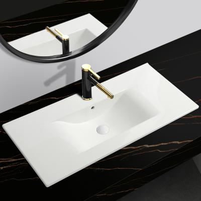 China Industrial/Minimalist/Coastal/Farmhous Ceramic Basin YJ807-100cm Rim Cabinet Rectangle Factory Direct Sales for sale