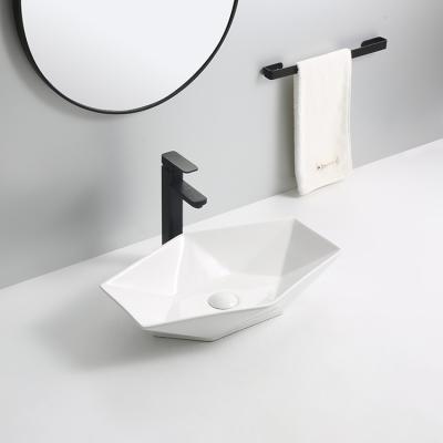 China CE Contemporary Sink Polygon Hand Wash Bathroom Sink Art Basin Sanitary Ceramic Ware Modern Minimalist Sink for sale