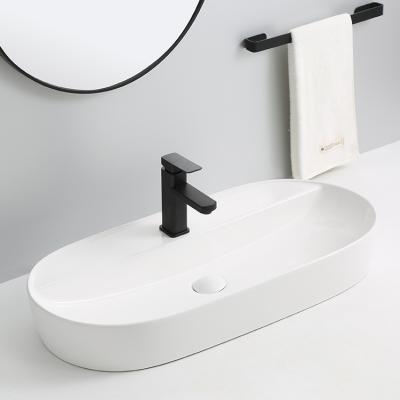 China Modern High End Minimalist European Style Hotel Bathroom Art Countertop Basin Sink for sale