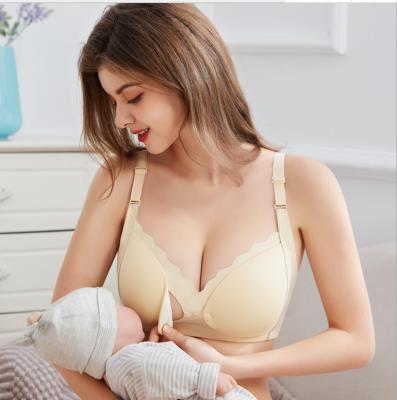 China Latest Wireless Fabric Pijamas Antibacterial Maternity Summer Fashionable Seamless Nylon Bra for sale