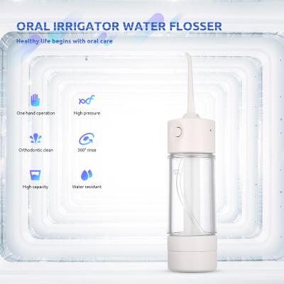 China 2022 Non-Electric Portable Travel Water Dental Flosser Teeth Flosser 110ml Irrigator Dental Cleaner for sale